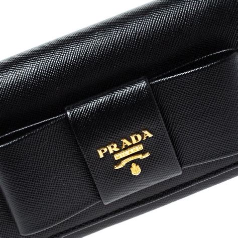 prada bow wallet black|authentic prada wallet.